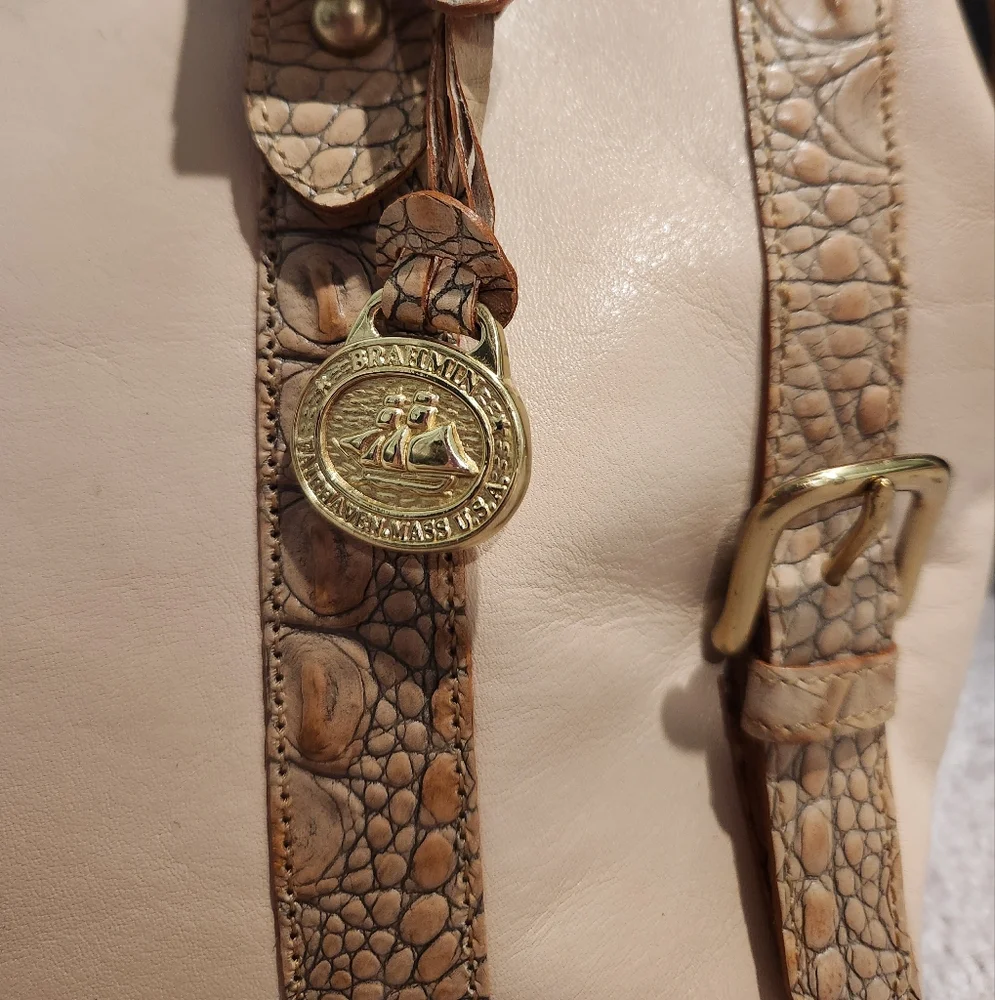 Brahmin Tuscan Creme Collection Handbag / Crossbody Bag - Picture 6 of 9